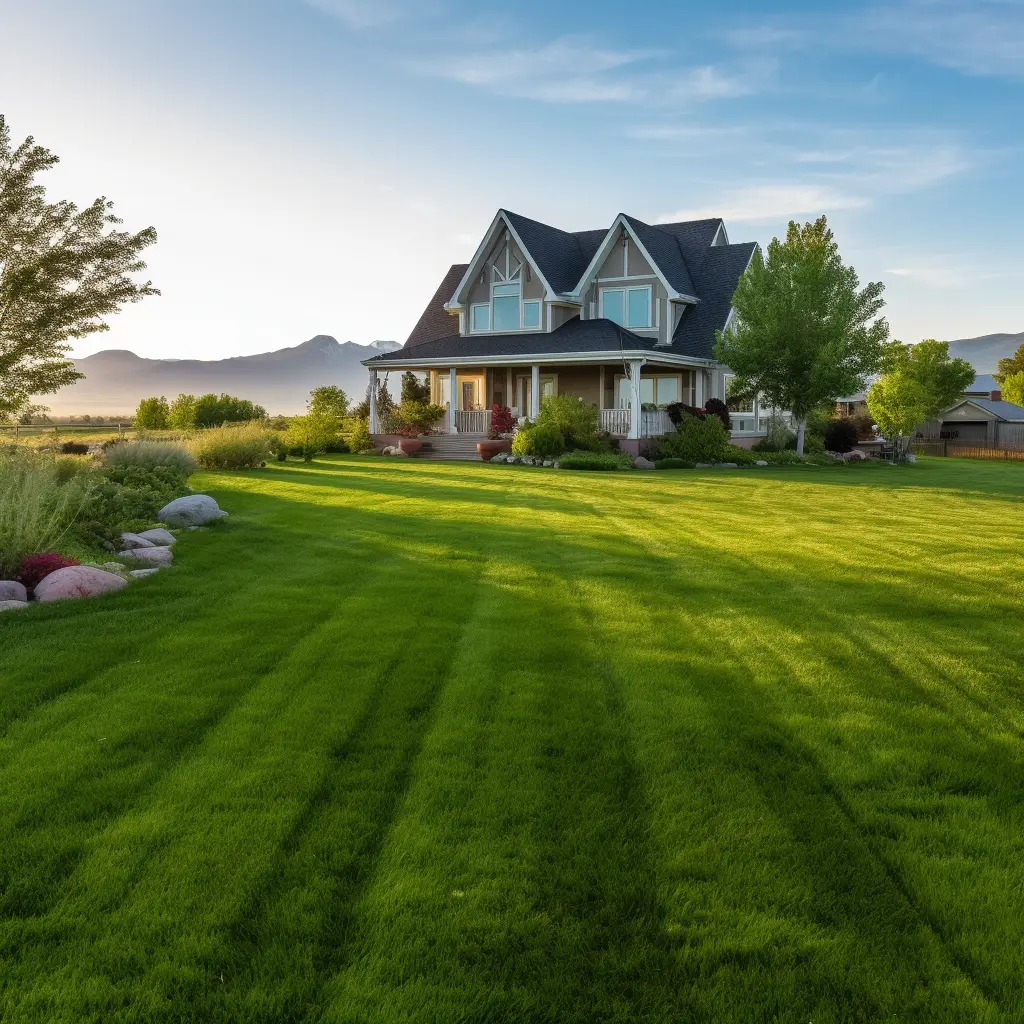 Example of Beautiful Home and Lawn from Lawn Care Treatments