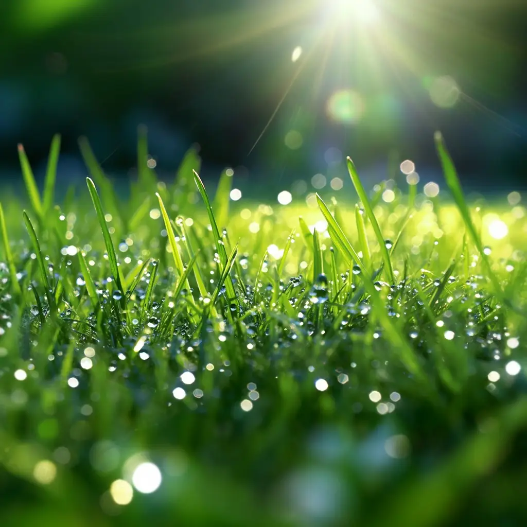 Lush Green Grass. Close Up of Healthy Green Grass